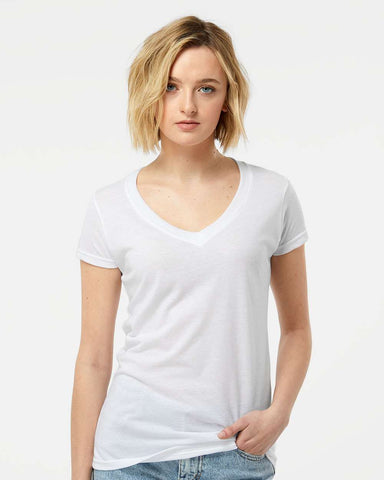 Tultex Women's Poly-Rich V-Neck T-Shirt