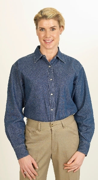 Ladies Western Style Denim Shirt (XS-2XL)