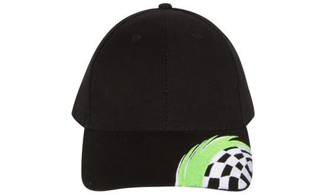 Brushed Cotton Cap w/Swoosh & Check Embroidery