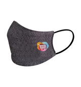 Adult Size Fashion Face Mask, 70% Cotton/30% Polyester, 2 layer, dark grey - Heat Transfer
