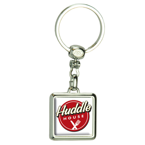 Square Die Cast Metal Domed Key Tag