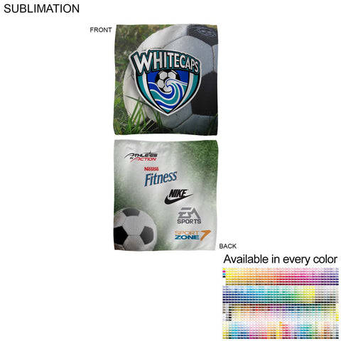 Microfiber Dri-Lite Terry Team and Sponsorship Towel, 12x12, Sublimated Edge to Edge 2 sides