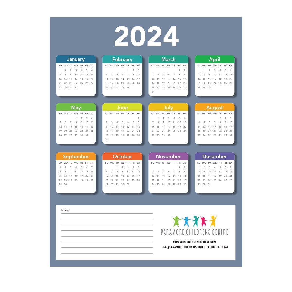 Paper Wall Calendar (8.5"x11")