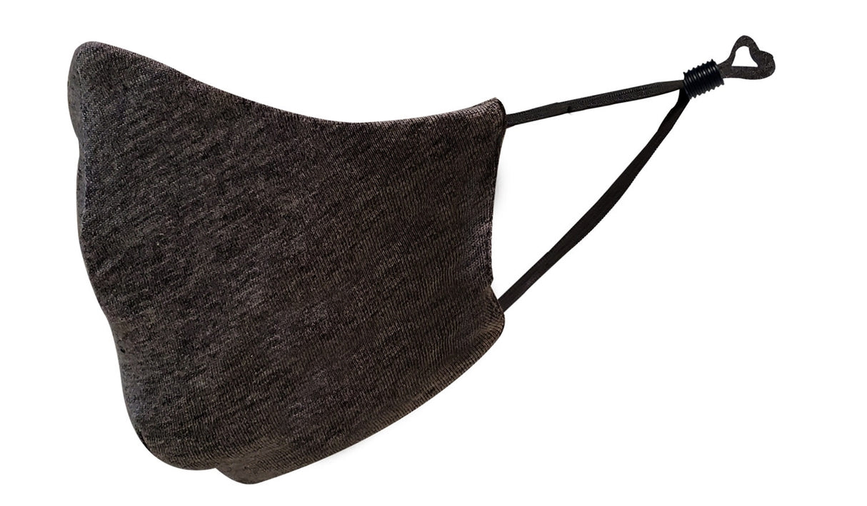 Youth Size Fashion Face Mask with adjusters, 70% Cotton/30% Polyester, 2 layer, dark grey - Blank