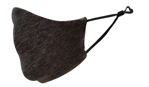 Youth Size Fashion Face Mask with adjusters, 70% Cotton/30% Polyester, 2 layer, dark grey - Blank