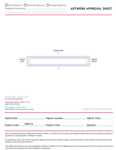 24 Hr Express Ship - Ultra Soft and Smooth Microfleece Scarf, 8x60, Sublimated Edge to Edge 1 side