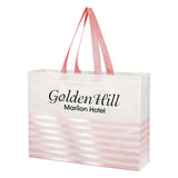 Non-woven Horizontal Stripe Tote Bag