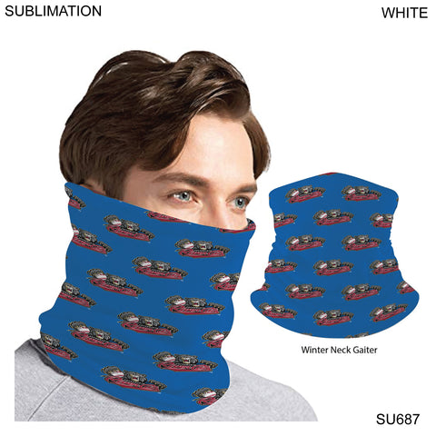 Team Neck Gaiter, Sublimated Tubular 2-ply Neck Gaiter, Moisture wicking, 4way stretch, Hemmed