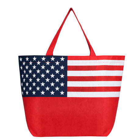 Non-Woven American Flag Tote Bag - Metallic imprint