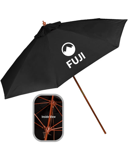 9' Wooden Polyester Market Umbrella