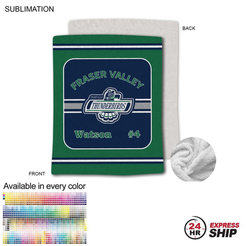24 Hr Express Ship - Team Blanket in Plush and cozy Mink Flannel Fleece, 60x80, Queen Bed size