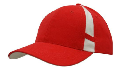 Brushed Heavy Cotton Cap w/Crown Inserts, Contrasting Peak Under & Strap