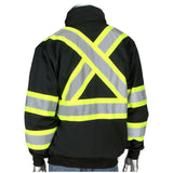 Two-Tone X-Back Full Zip Fleece Black Sweatshirt