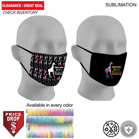 Sublimated 2ply Antimicrobial Cloth Face Mask Available In EVERY COLOR