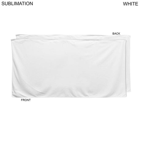 Absorbent Microfiber Dri-Lite Terry White Triathlon Towel, 30x60, Sublimated Full Color