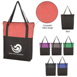 Crosshatch Non-woven Zippered Tote Bag