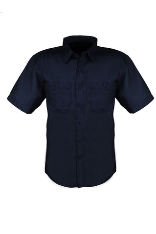 Men's Cotton Blend Twill Short Sleeve Shirt Tall (Navy) (LT-3XLT)