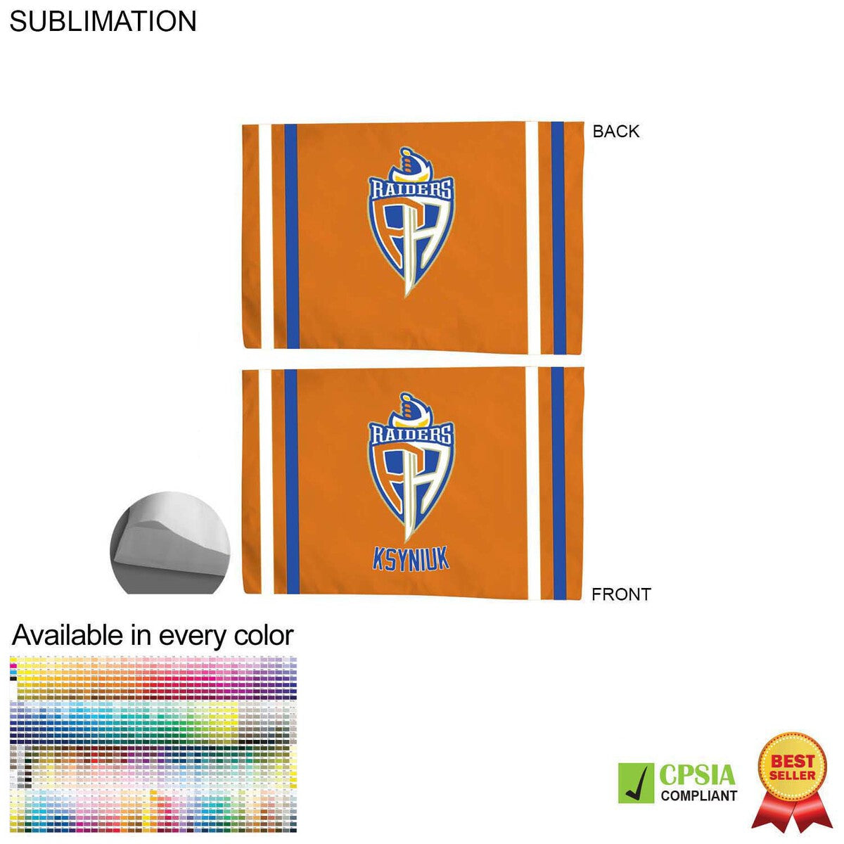 72 Hr Fast Ship - Team Poplin Pillowcase, 33x21, Sublimated full color Edge to Edge 2 sides
