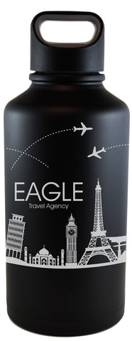 Everest 67oz double wall stainless steel vacuum growler matte black