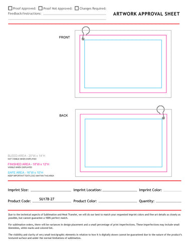 Microfiber Dri-Lite Terry Golf Towel, Finished size 12x18, Nofold Grommet & Hook, Sublimated 2 sides