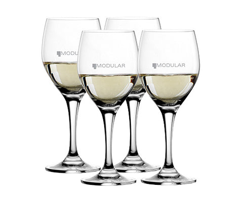 Stolzle White Adela 15oz crystal wine glass set of 4 in a retail gift box