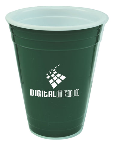 Party Cup 16oz 2tone green/white