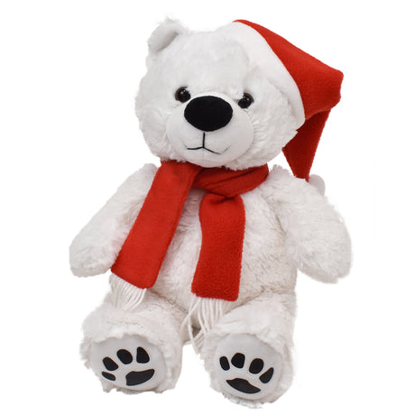 11" Santa Justin Bear w/Christmas hat and scarf