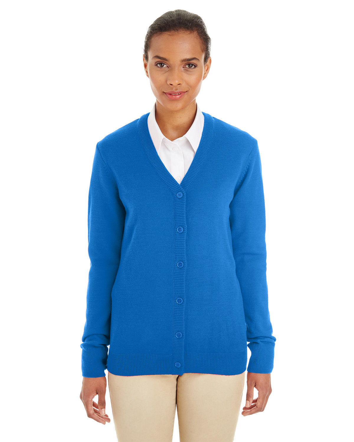 Harriton Ladies' Pilbloc? V-Neck Button Cardigan Sweater