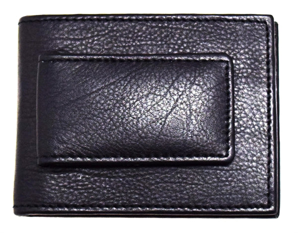 Magnet Money clip & card case black leather RFID