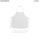 Domestic made Kids Bib Apron, 17x19, No Pockets, Sublimated, White or Stock Colored ties