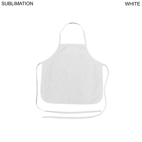 Domestic made Kids Bib Apron, 17x19, No Pockets, Sublimated, White or Stock Colored ties