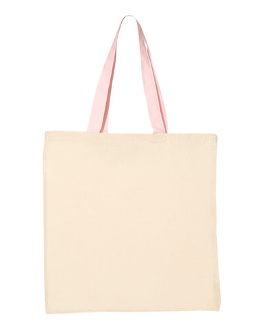 Q-Tees™ Economical Tote w/Contrast-Color Handles