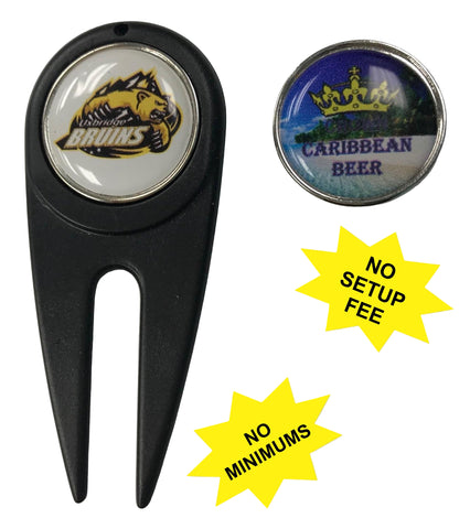 Golf Divot Toll with Magnetic Ball Marker