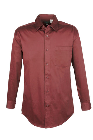Men's solid Stretch shirts Long Sleeve(RED) (S-4XL)