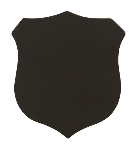 Shield Shaped single coaster black, Thick European Bonded Leather - no backing