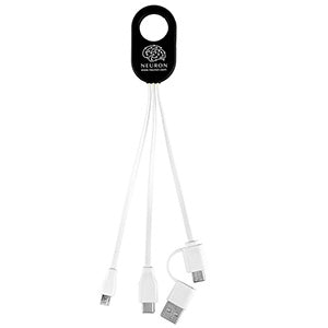 "Weber"5-in-1 Cell Phone Charging Cable with Type C Adapter and Carabiner Type Spring Clip