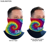 Sublimated BEST VALUE lightweight Seamless Winter Neck Gaiter which can be worn as 2-layers (2ply)