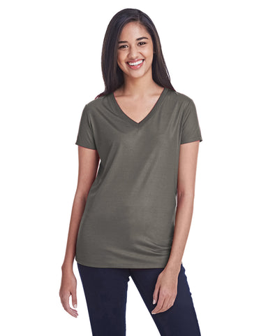THREADFAST Ladies' Liquid Jersey V-Neck T-Shirt