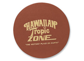 Bonded leather single small round coaster brown - felt backing