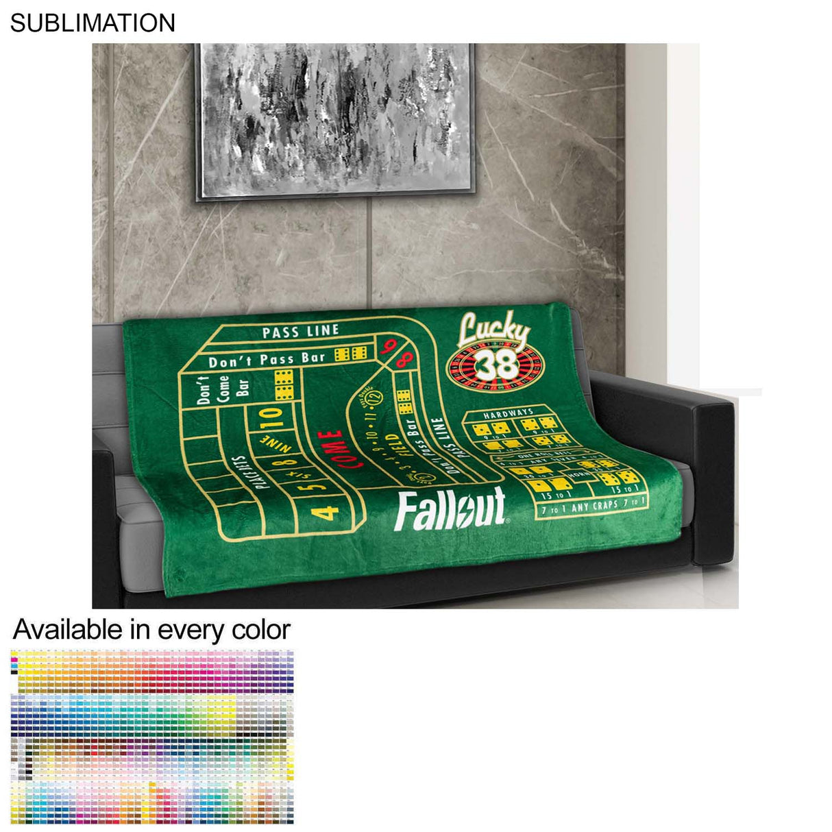 000551 Plush and Cozy Mink Flannel Fleece Blanket, 50x60, Sublimated Edge to Edge 1 side