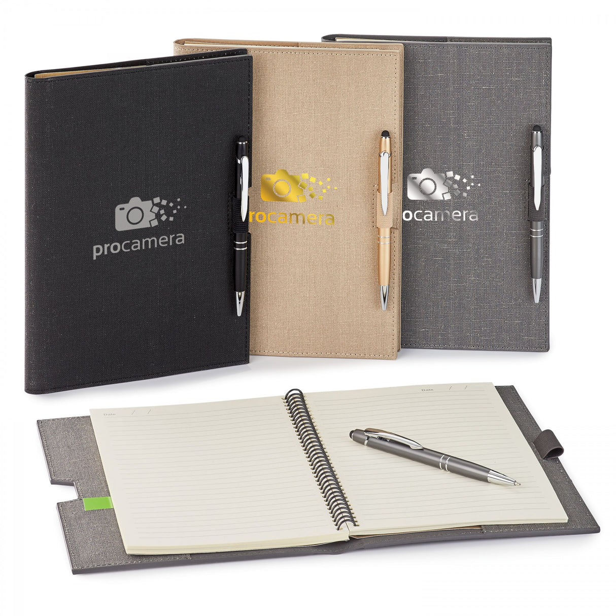 Linen Refillable Hard Cover Journal Combo