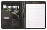 Textured Nappa Leather Writing Folio black