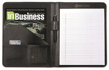 Textured Nappa Leather Writing Folio black