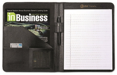 Textured Nappa Leather Writing Folio black