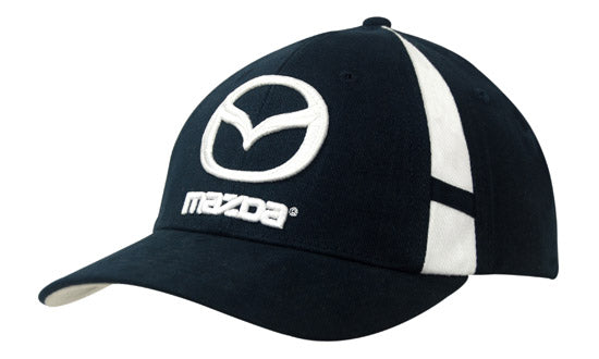 Brushed Heavy Cotton Cap w/Crown Inserts, Contrasting Peak Under & Strap