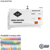 48 Hr Quick Ship - Oversized Golf Towel in Microfiber Terry, 22x44, with Black Hook, Sublimated