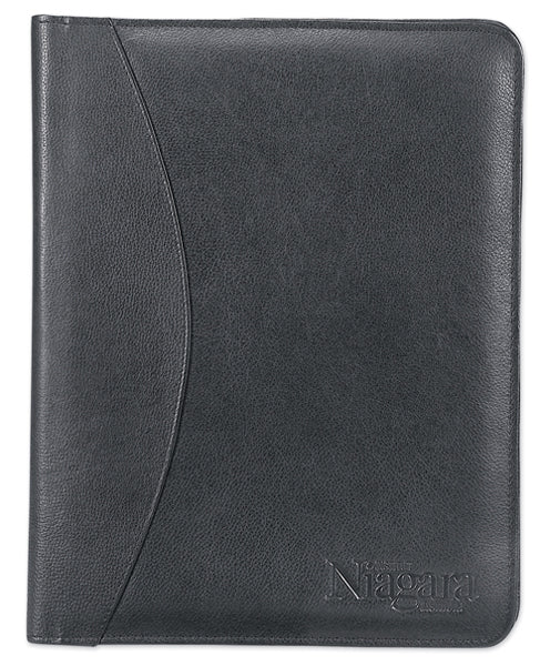 Textured Nappa Leather Writing Folio black