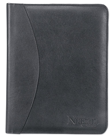 Textured Nappa Leather Writing Folio black