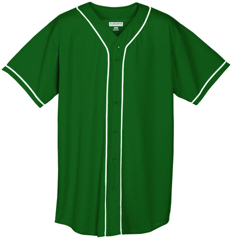Wicking Mesh Button Front Jersey with Braid Trim