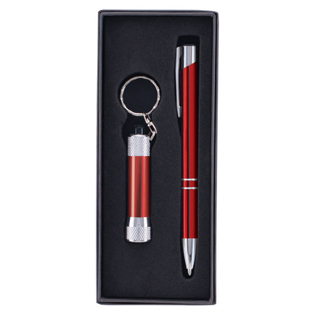 Tres-Chic/Chroma - Laser Engraved Metal Pen & Flashlight Gift Set